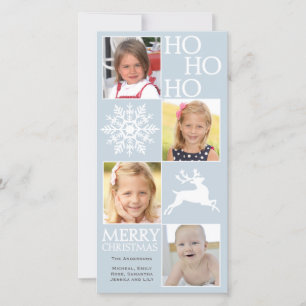 Cartes Pour Fêtes Annuelles 4 Photos Snowflake Reindeer Noël