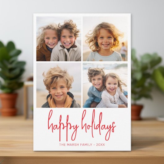 Cartes Pour Fêtes Annuelles 4 points verts et rouges photo - Noël heureux