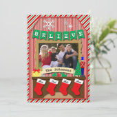 Cartes Pour Fêtes Annuelles 4-Stocker Daté ・ CROIRE ・ Joyeux Noël (Debout devant)