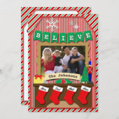 Cartes Pour Fêtes Annuelles 4-Stocker Daté ・ CROIRE ・ Joyeux Noël (Devant / Derrière)