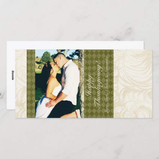 Cartes Pour Fêtes Annuelles 4x8 Autumn Tree Folio PHOTO Thanksgiving Card (Devant / Derrière)