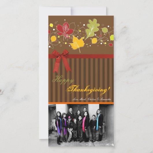 Cartes Pour Fêtes Annuelles 4x8 Autumn Tree Folio PHOTO Thanksgiving Card (Devant)