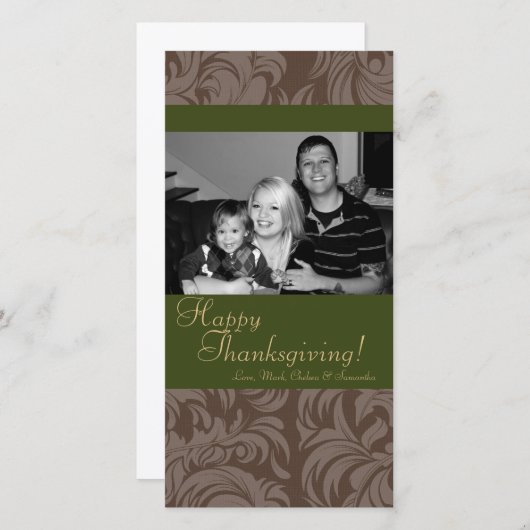 Cartes Pour Fêtes Annuelles 4x8 Autumn Tree Folio PHOTO Thanksgiving Card (Devant / Derrière)