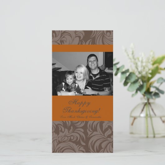 Cartes Pour Fêtes Annuelles 4x8 Autumn Tree Folio PHOTO Thanksgiving Card (Debout devant)