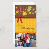 Cartes Pour Fêtes Annuelles 4x8 Autumn Tree Folio PHOTO Thanksgiving Card (Devant / Derrière)