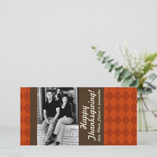 Cartes Pour Fêtes Annuelles 4x8 Autumn Tree Folio PHOTO Thanksgiving Card (Debout devant)