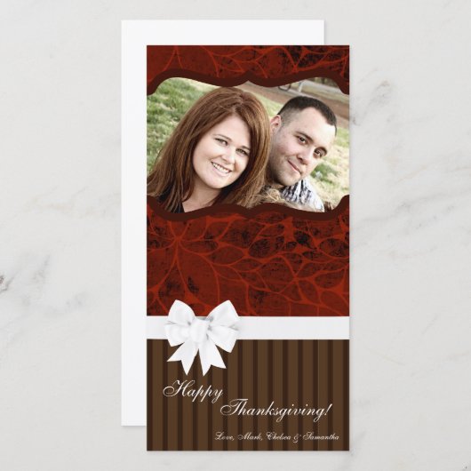 Cartes Pour Fêtes Annuelles 4x8 Autumn Tree Folio PHOTO Thanksgiving Card (Devant / Derrière)