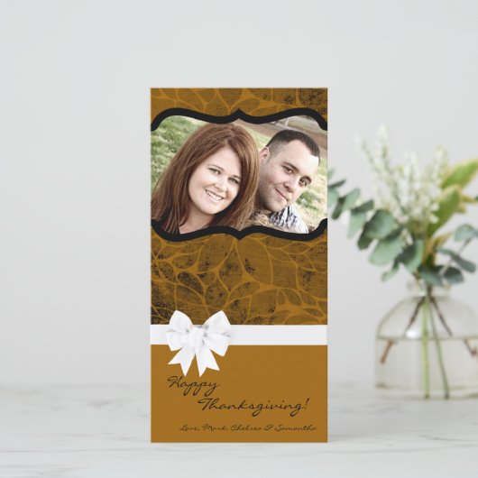 Cartes Pour Fêtes Annuelles 4x8 Autumn Tree Folio PHOTO Thanksgiving Card (Debout devant)