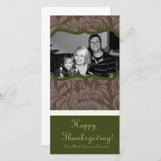 Cartes Pour Fêtes Annuelles 4x8 Autumn Tree Folio PHOTO Thanksgiving Card (Devant / Derrière)