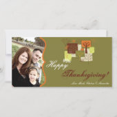 Cartes Pour Fêtes Annuelles 4x8 Autumn Tree Folio PHOTO Thanksgiving Card (Devant)