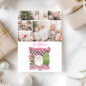 Cartes Pour Fêtes Annuelles 5 À damiers photo Joyeux et Joyeux Noël
