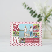 Cartes Pour Fêtes Annuelles 5 coeurs Valentine d'aquarelle de vin de collage (Debout devant)