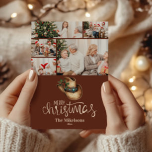 Cartes Pour Fêtes Annuelles 5 Photo  Chapeau de Cowboy de Noël Occidental