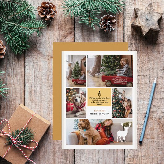 Cartes Pour Fêtes Annuelles 5 Photo Collage Joyeux Noël Script Salutation