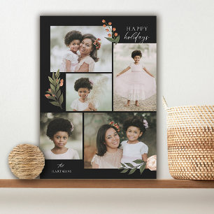 Cartes Pour Fêtes Annuelles 5 Photo Collage Terracotta Boho Floral