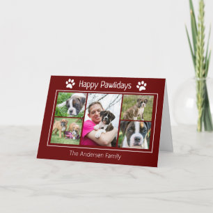 Cartes Pour Fêtes Annuelles 5 Photo Dog Noël personnalisé