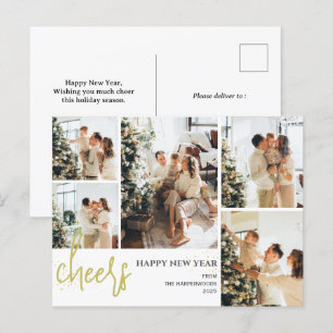 Cartes Pour Fêtes Annuelles 5 Photo Élégant Script Moderne Bonne année