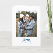 Cartes Pour Fêtes Annuelles 5 Photo Festif Dusty Blue Christmas Bow Ribbon (Dos)