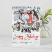 Cartes Pour Fêtes Annuelles 5 PHOTO Noël Rustic Birk Bark Salutation (Debout devant)