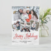 Cartes Pour Fêtes Annuelles 5 PHOTO Noël Rustic Birk Bark Salutation (Debout devant)