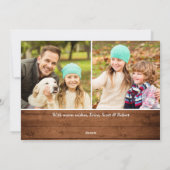 Cartes Pour Fêtes Annuelles 5 PHOTO Noël Rustique Brown Bois Salutation Boho (Dos)