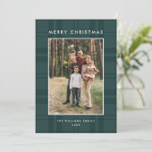 Cartes Pour Fêtes Annuelles 5 Photo Retro Noël Plaid Grey (Debout devant)