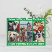 Cartes Pour Fêtes Annuelles 5 Photos Joyeux Noël Bonnes Fêtes Moderne (Debout devant)