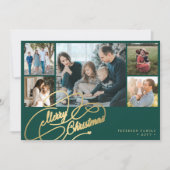 Cartes Pour Fêtes Annuelles 5 photos Joyeux Noël élégant collage de script (Devant)