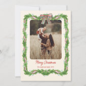 Cartes Pour Fêtes Annuelles 5 photos plaid bow rustique Noël Photo (Devant)