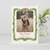 Cartes Pour Fêtes Annuelles 5 photos plaid bow rustique Noël Photo (Debout devant)