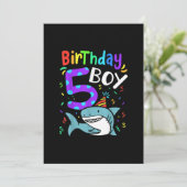 Cartes Pour Fêtes Annuelles 5e anniversaire Cadeau de requin de 5 ans (Debout devant)
