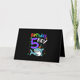 Cartes Pour Fêtes Annuelles 5e anniversaire Cadeau de requin de cinq ans
