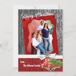 Cartes Pour Fêtes Annuelles 5x7 Christmas XMAS Red Christmas Truck PHOTO Card