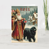 Cartes Pour Fêtes Annuelles 5x7 Noel St Nicholas et Newf (Devant)