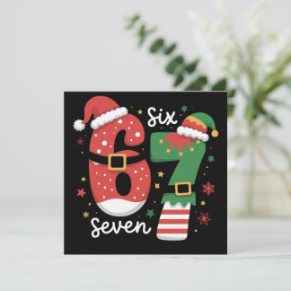 Cartes Pour Fêtes Annuelles 67 Meme Six Seven Elfe Chapeau de Noël Santa