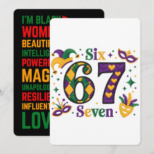 Cartes Pour Fêtes Annuelles 67 Six Seven Mardi-Gras Histoire des Noirs 2026
