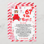 Cartes Pour Fêtes Annuelles 6 7 elf arrival letter girl - funny elf letter 67 (Devant / Derrière)
