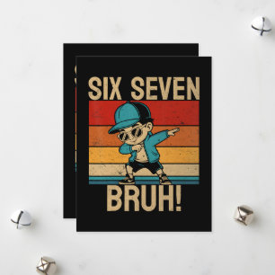 Cartes Pour Fêtes Annuelles 6 7 Nombres Dabbing Six Sept Frère