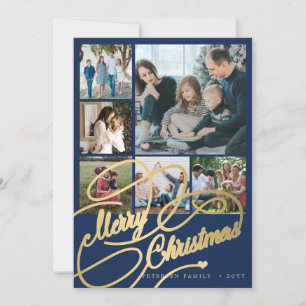 Cartes Pour Fêtes Annuelles 6 collage de photos Joyeux Noël écriture famille