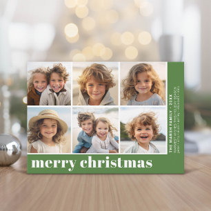Cartes Pour Fêtes Annuelles 6 Photo Décalage - Joyeux Noël Gras - Vert