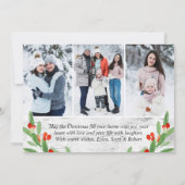 Cartes Pour Fêtes Annuelles 6 PHOTO Noël Rustic Birch Bark Salutation (Dos)