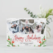 Cartes Pour Fêtes Annuelles 6 PHOTO Noël Rustic Birch Bark Salutation (Debout devant)