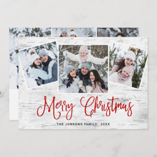 Cartes Pour Fêtes Annuelles 6 PHOTO Noël Rustic Birch Bark Salutation
