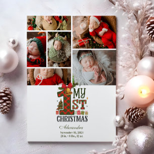 Cartes Pour Fêtes Annuelles 6 Photo Plaid Premier Noël