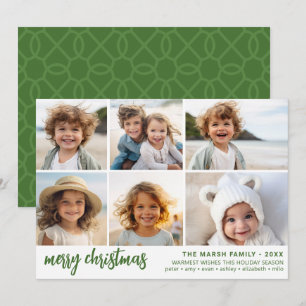 Cartes Pour Fêtes Annuelles 6 Photo - Script Joyeux Noël - Vert