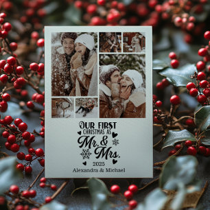 Cartes Pour Fêtes Annuelles 6 Photo Snowflakes Noël Mr et Mrs.