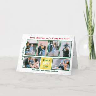 Cartes Pour Fêtes Annuelles 6 Photos Collage Lettre mignonne Élégante Personna