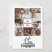 Cartes Pour Fêtes Annuelles 6 Photos Élégant Premier Noël Engagé (Devant)