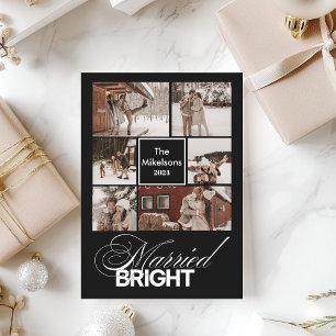 Cartes Pour Fêtes Annuelles 6 Photos Minimaliste Marié et lumineux