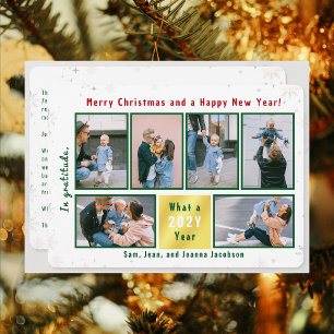 Cartes Pour Fêtes Annuelles 6 Photos Montage Lettre Élégant Personnalisé Migno